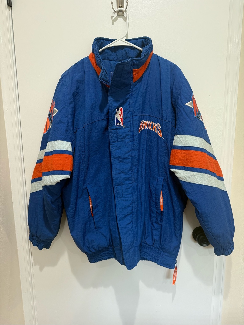 Vintage Starter NBA Blue & Orange Knicks Puffer Jacket